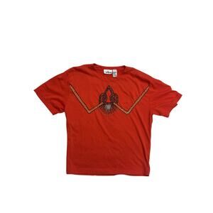 Vintage JBJ Red Orange Beaded Embroidered Tee - Size M